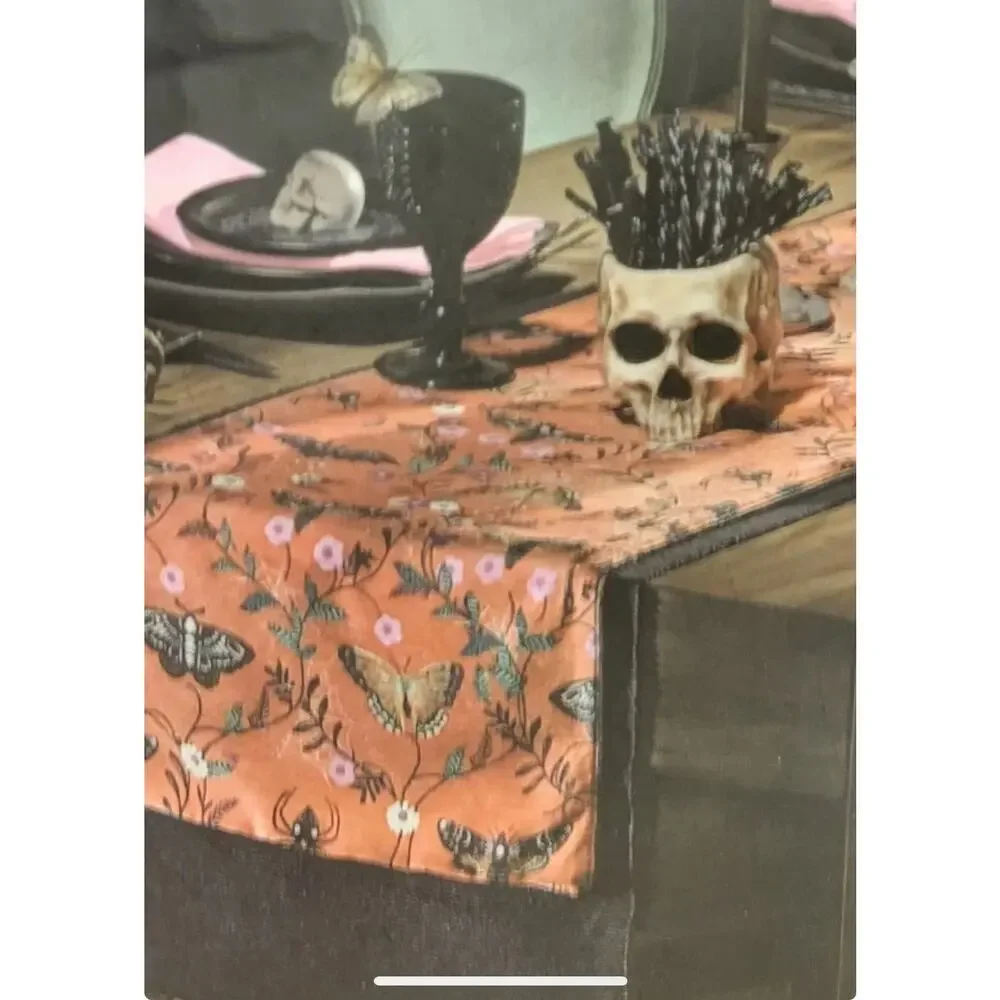 Christian Lacroix Butterfly Halloween Table Runners Bats Moth Set 2 Spider Ornge